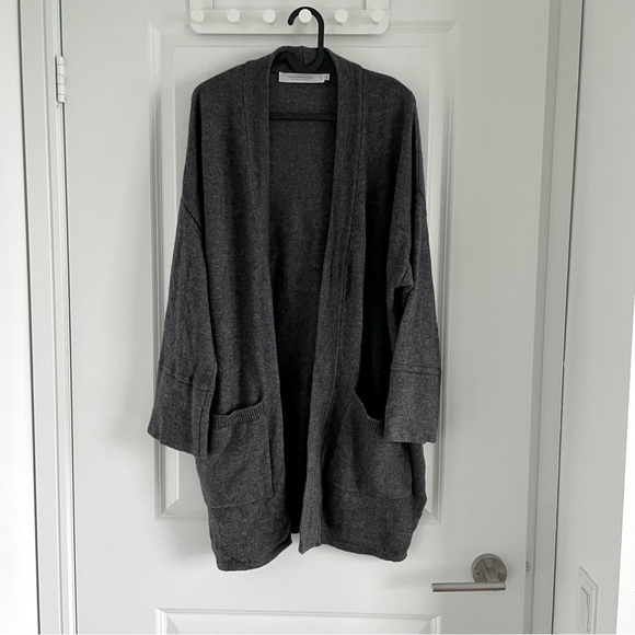 Contemporaine simons charcoal gray wool cardigan - Picture 1 of 5